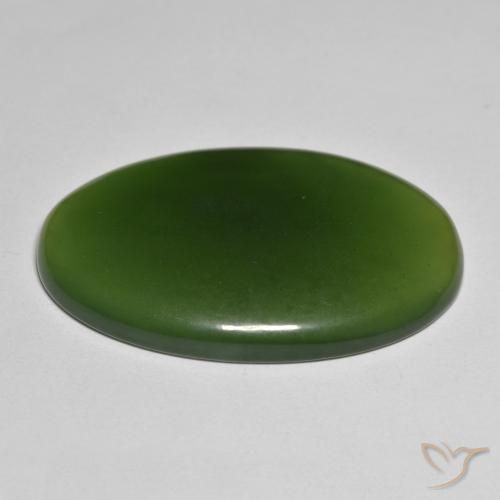 Serpentine Gemstone in 41.4 x 24.8 mm Size for Sale, Serpentine Stone in Dark Green Color