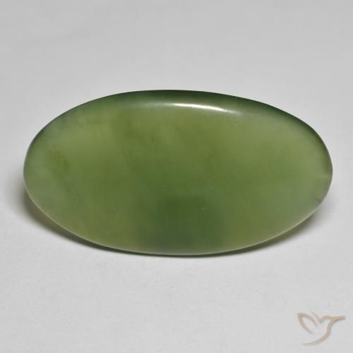 30.45ct Natural Seaweed Green Serpentine, Oval, Translucent
