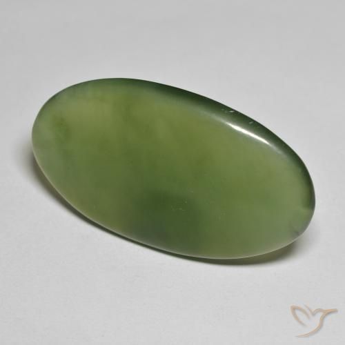 30.45 ct Green Serpentine Stone, Natural Serpentine in Oval Cabochon Shape for Sale