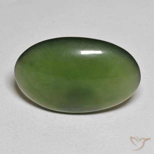 18,55ct Ovale cabochon verde Serpentinite dagli Stati Uniti, Dimension 26,6 x 17,9mm, Natural non trattati Gemstone, Translucent Clarity, 1 piece Serpentinite in Alghe Verdi Color, Mohs Hardness of 2,5 - 5,5, Photo A