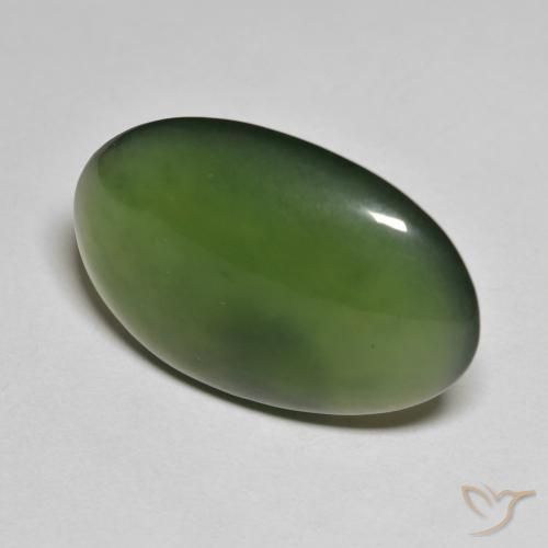 18.55 ct Green Serpentine Stone, Natural Serpentine in Oval Cabochon Shape for Sale