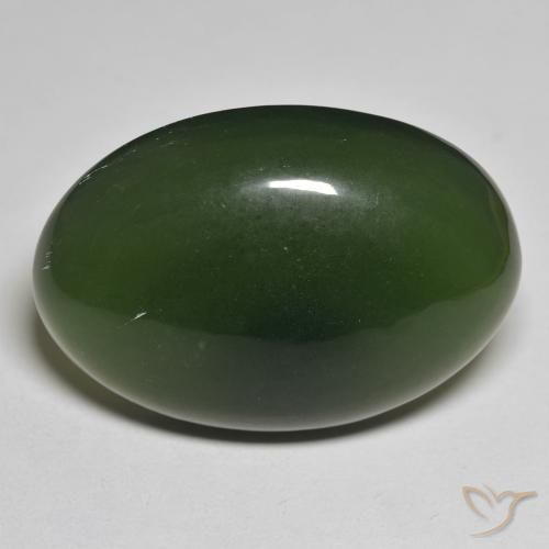 Serpentinite Ovale cabochon da 45,87 ct dagli Stati Uniti, dimensione 31,9 x 22mm, purezza Translucent, pietra preziosa naturale non trattati, Serpentinite 1pc in colore Verde scuro, durezza Mohs di 2,5 - 5,5, Photo A