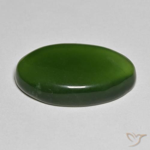 Serpentine Gemstone in 26.1 x 16.2 mm Size for Sale, Serpentine Stone in Seaweed Green Color