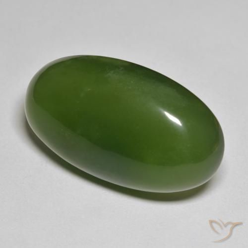 32.92 ct Green Serpentine Stone, Natural Serpentine in Oval Cabochon Shape for Sale