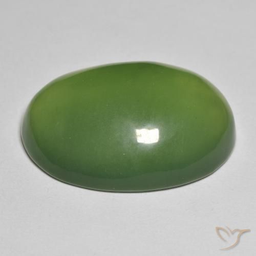 Serpentine Gemstone in 30 x 22 mm (calibrated) Size for Sale, Serpentine Stone in Seaweed Green Color