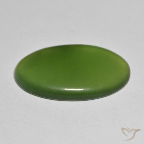 Serpentine Gemstone in 27.6 x 17 mm Size for Sale, Serpentine Stone in Seaweed Green Color