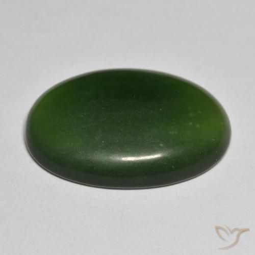 Serpentine Gemstone in 25 x 18 mm (calibrated) Size for Sale, Serpentine Stone in Dark Green Color
