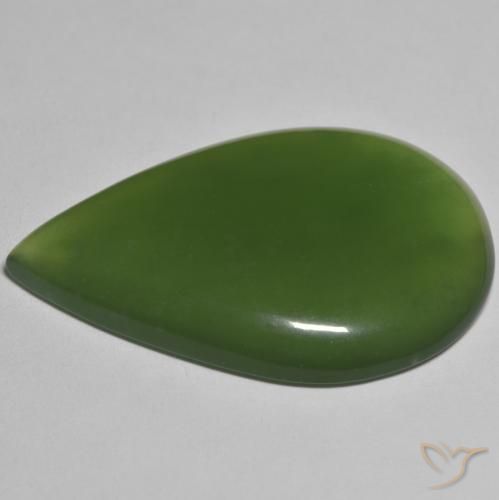 Serpentine Gemstone in 39.3 x 27.3 mm Size for Sale, Serpentine Stone in Seaweed Green Color