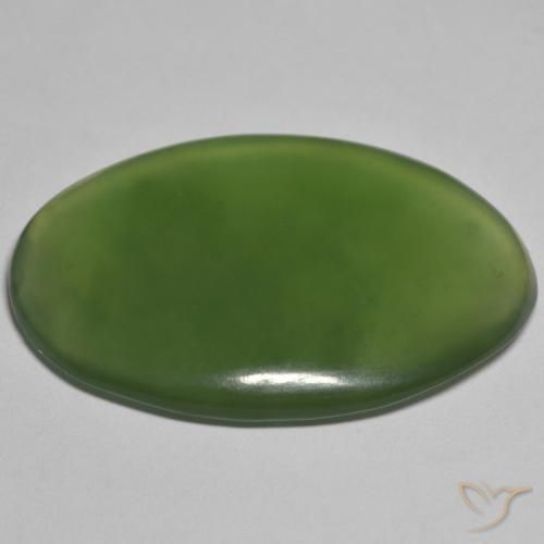 Serpentine Gemstone in 33.3 x 23.1 mm Size for Sale, Serpentine Stone in Dark Green Color