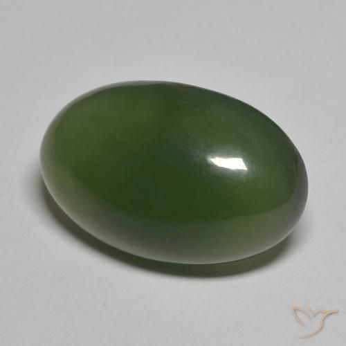 11.99 ct Green Serpentine Stone, Natural Serpentine in Oval Cabochon Shape for Sale