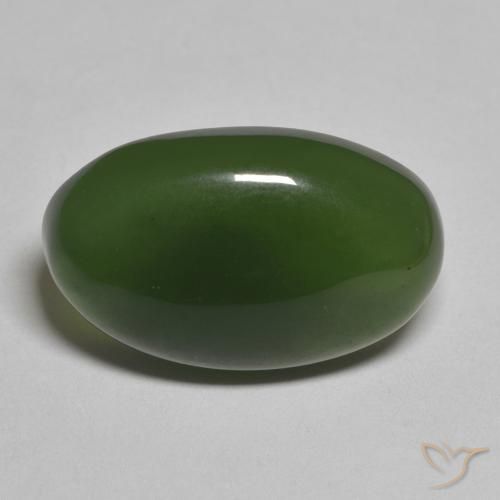 19,8 x 12,1mm Serpentinite verde taglio ovale dagli Stati Uniti, peso di 12,07 ct, pietra preziosa naturale non trattati in purezza Translucent, 1 pezzo Serpentinite Ovale cabochon - Colore: Alghe Verdi, durezza Mohs di 2,5 - 5,5 , Photo A