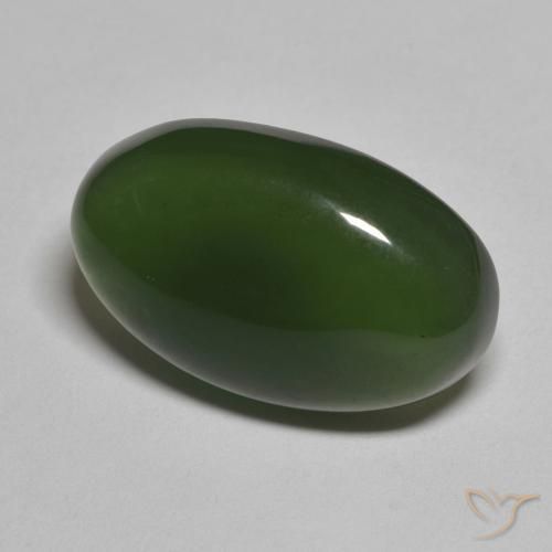 12.07 ct Green Serpentine Stone, Natural Serpentine in Oval Cabochon Shape for Sale