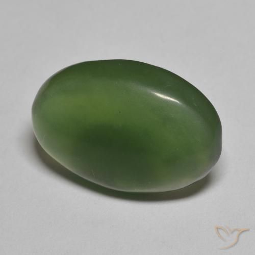 9.54 ct Green Serpentine Stone, Natural Serpentine in Oval Cabochon Shape for Sale