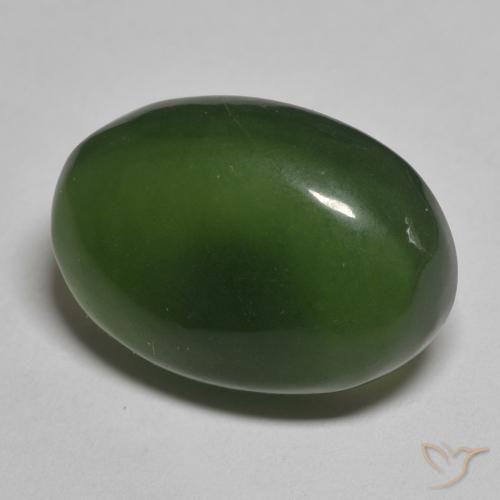 14.10 ct Green Serpentine Stone, Natural Serpentine in Oval Cabochon Shape for Sale