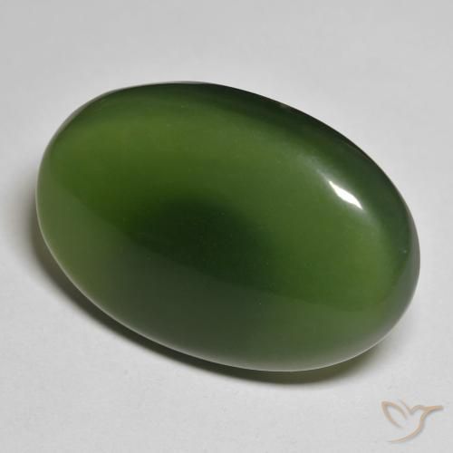 30.40 ct Green Serpentine Stone, Natural Serpentine in Oval Cabochon Shape for Sale