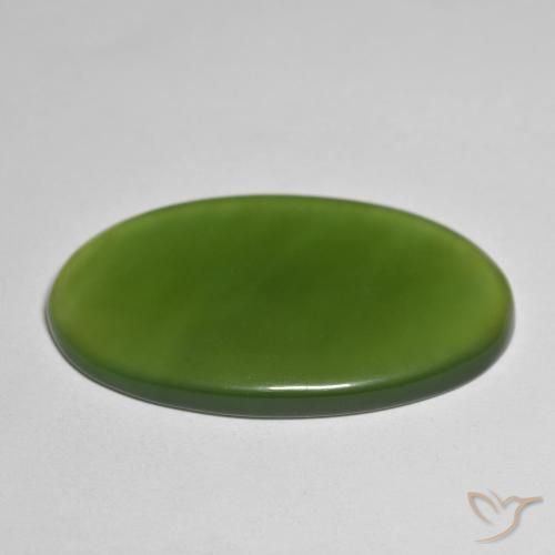 Serpentine Gemstone in 40.2 x 22.8 mm Size for Sale, Serpentine Stone in Dark Green Color