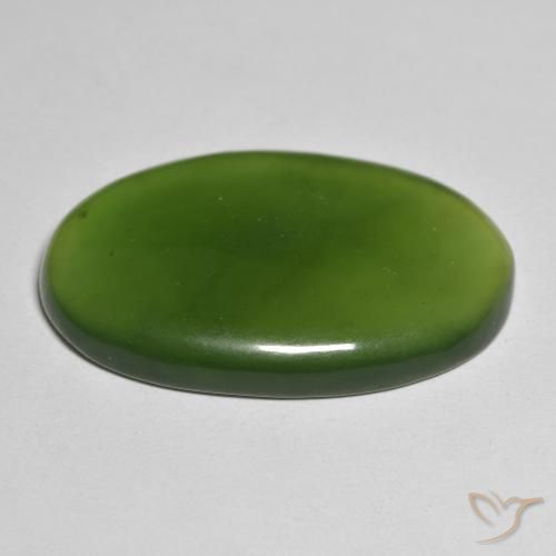 Serpentine Gemstone in 34.5 x 20.6 mm Size for Sale, Serpentine Stone in Seaweed Green Color