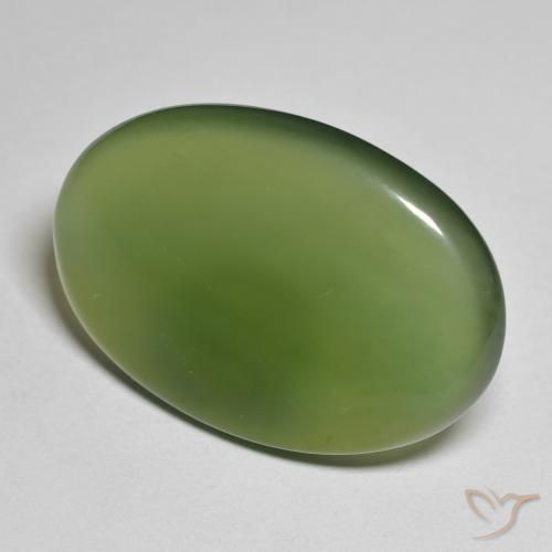 23.14 ct Green Serpentine Stone, Natural Serpentine in Oval Cabochon Shape for Sale