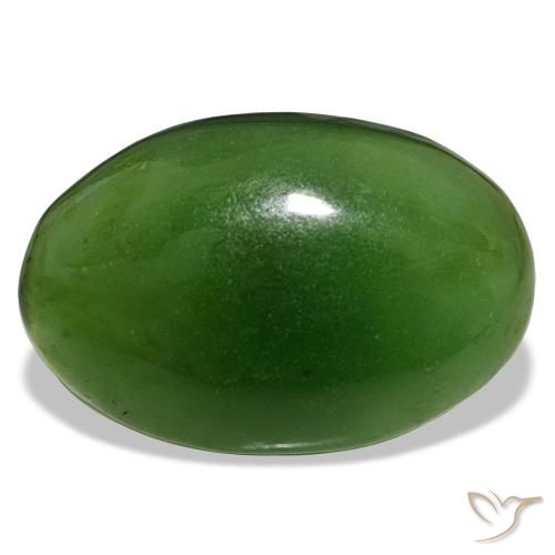11.27 ct Green Serpentine Gemstone, Serpentine Gem in Oval Cabochon Shape for Sale.