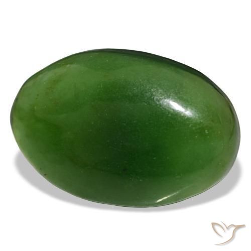 11.27 ct Green Serpentine Stone, Natural Serpentine in Oval Cabochon Shape for Sale