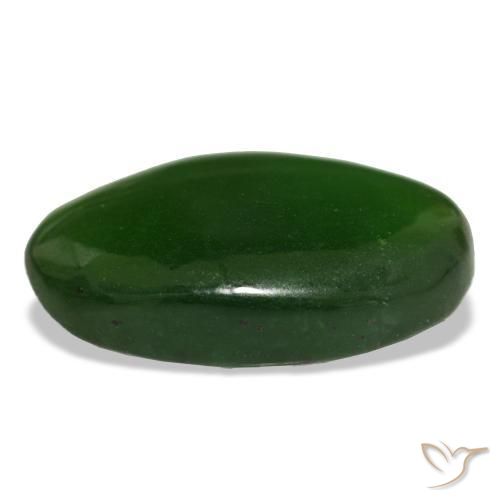 Serpentine Gemstone in 19.8 x 13.1 mm Size for Sale, Serpentine Stone in Seaweed Green Color