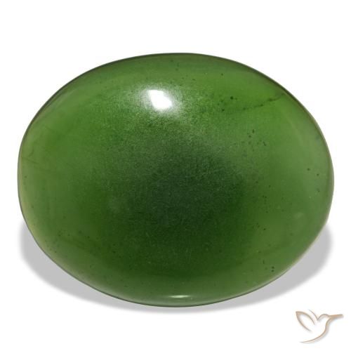 19.15 ct Green Serpentine Gemstone, Serpentine Gem in Oval Cabochon Shape for Sale.