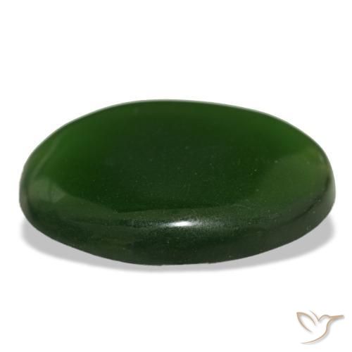 Serpentine Gemstone in 24.9 x 20 mm Size for Sale, Serpentine Stone in Dark Green Color