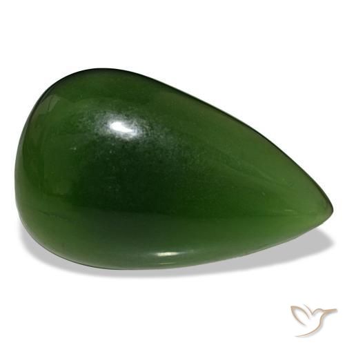 15.80 ct Green Serpentine Stone, Natural Serpentine in Pear Cabochon Shape for Sale