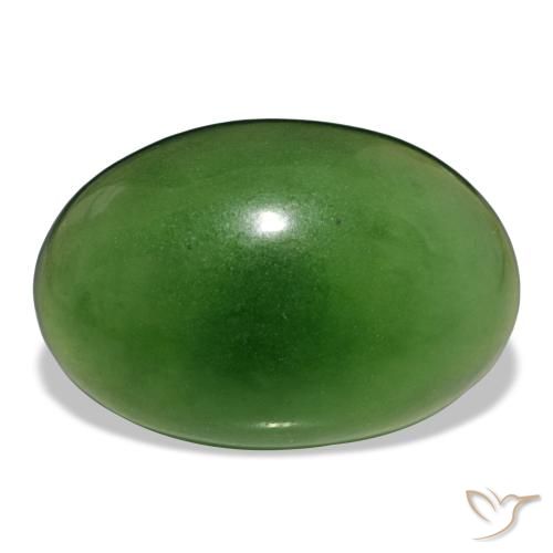 9.58 ct Green Serpentine Gemstone, Serpentine Gem in Oval Cabochon Shape for Sale.