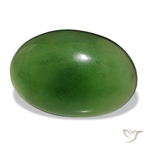 9.58 ct Green Serpentine Stone, Natural Serpentine in Oval Cabochon Shape for Sale