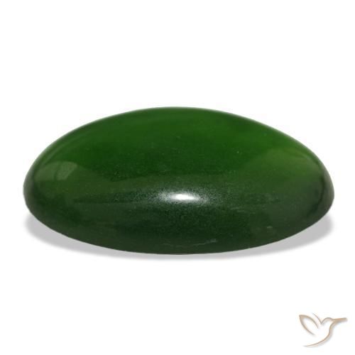 Serpentine Gemstone in 19.5 x 13.3 mm Size for Sale, Serpentine Stone in Seaweed Green Color