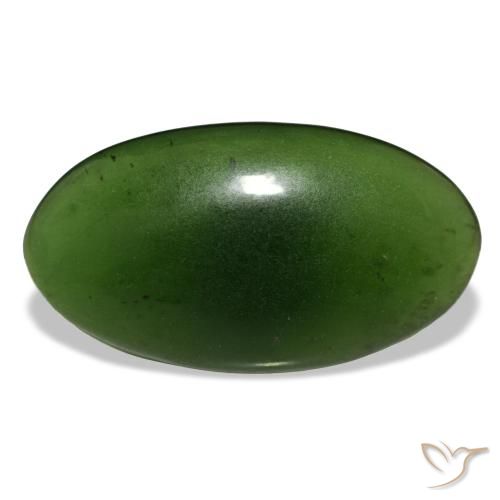 11.55 ct Green Serpentine Gemstone, Serpentine Gem in Oval Cabochon Shape for Sale.