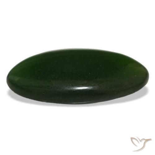 Serpentine Gemstone in 23.6 x 13.1 mm Size for Sale, Serpentine Stone in Dark Green Color