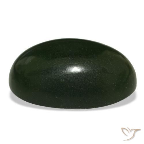 Serpentine Gemstone in 20.3 x 13.4 mm Size for Sale, Serpentine Stone in Dark Green Color