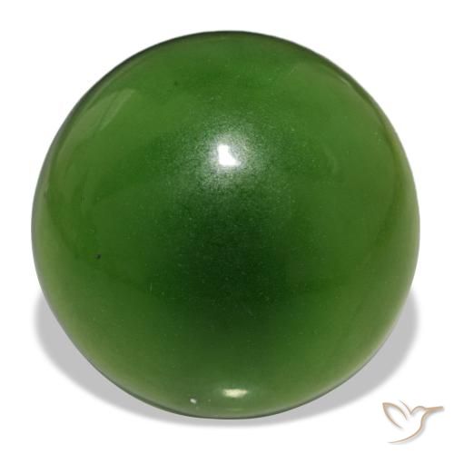 13.21 ct Green Serpentine Gemstone, Serpentine Gem in Round Cabochon Shape for Sale.