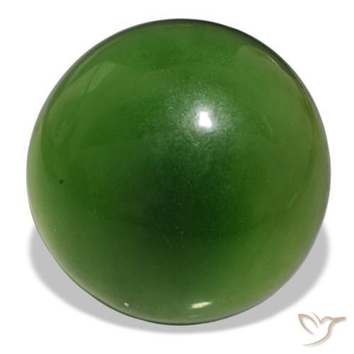 13.21 ct Green Serpentine Stone, Natural Serpentine in Round Cabochon Shape for Sale