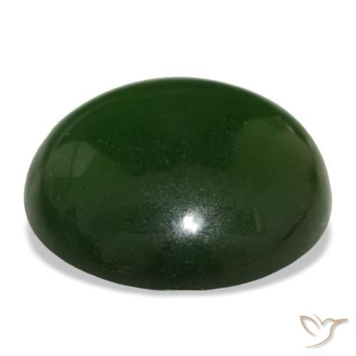 Serpentine Gemstone in 17 mm (calibrated) Size for Sale, Serpentine Stone in Dark Green Color