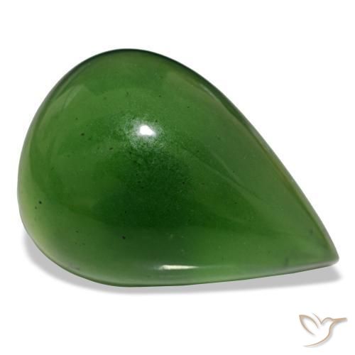 17.92 ct Green Serpentine Stone, Natural Serpentine in Pear Cabochon Shape for Sale