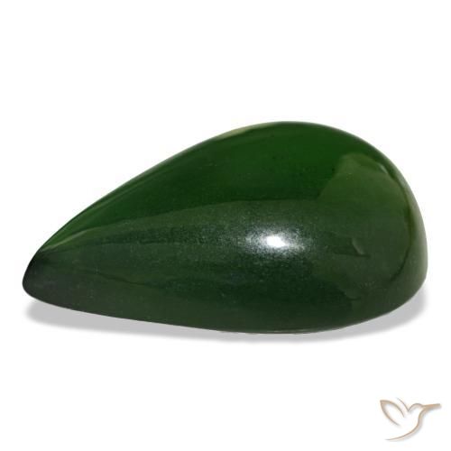 Serpentine Gemstone in 23.2 x 16.4 mm Size for Sale, Serpentine Stone in Dark Green Color