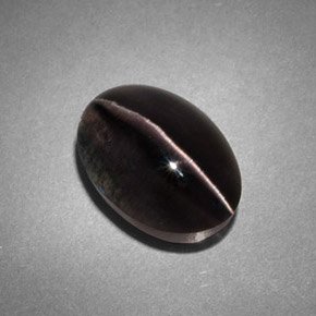 4.45 ct Gray Sillimanite Cat's Eye Gemstone, Sillimanite Cat's Eye Gem in Oval Cabochon Shape for Sale.