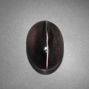 4.45 ct Gray Sillimanite Cat's Eye Stone, Natural Sillimanite Cat's Eye in Oval Cabochon Shape for Sale