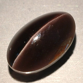 4.63 ct Brown Sillimanite Cat's Eye Stone, Natural Sillimanite Cat's Eye in Oval Cabochon Shape for Sale