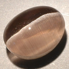 3.56 ct Brown Sillimanite Cat's Eye Gemstone, Sillimanite Cat's Eye Gem in Oval Cabochon Shape for Sale.