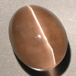 3.56 ct Brown Sillimanite Cat's Eye Stone, Natural Sillimanite Cat's Eye in Oval Cabochon Shape for Sale