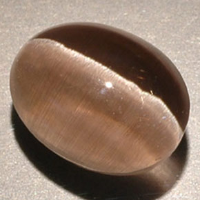 Sillimanite Cat's Eye Gemstone in 9 x 7 mm (calibrated) Size for Sale, Sillimanite Cat's Eye Stone in Brown Color