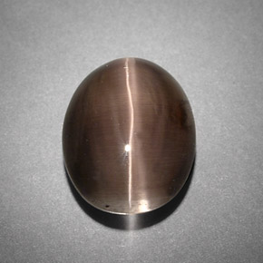 4.25 ct Gray Sillimanite Cat's Eye Stone, Natural Sillimanite Cat's Eye in Oval Cabochon Shape for Sale