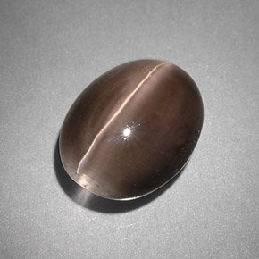 Sillimanite Cat's Eye Gemstone in 10.6 x 8.4 mm Size for Sale, Sillimanite Cat's Eye Stone in Smoke Color