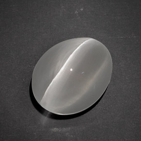 7.96 ct Gray Sillimanite Cat's Eye Gemstone, Sillimanite Cat's Eye Gem in Oval Cabochon Shape for Sale.