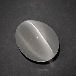 7.96 ct Gray Sillimanite Cat's Eye Stone, Natural Sillimanite Cat's Eye in Oval Cabochon Shape for Sale