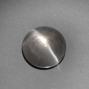 6.62 ct Gray Sillimanite Cat's Eye Gemstone, Sillimanite Cat's Eye Gem in Round Cabochon Shape for Sale.